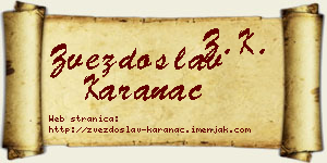 Zvezdoslav Karanac vizit kartica